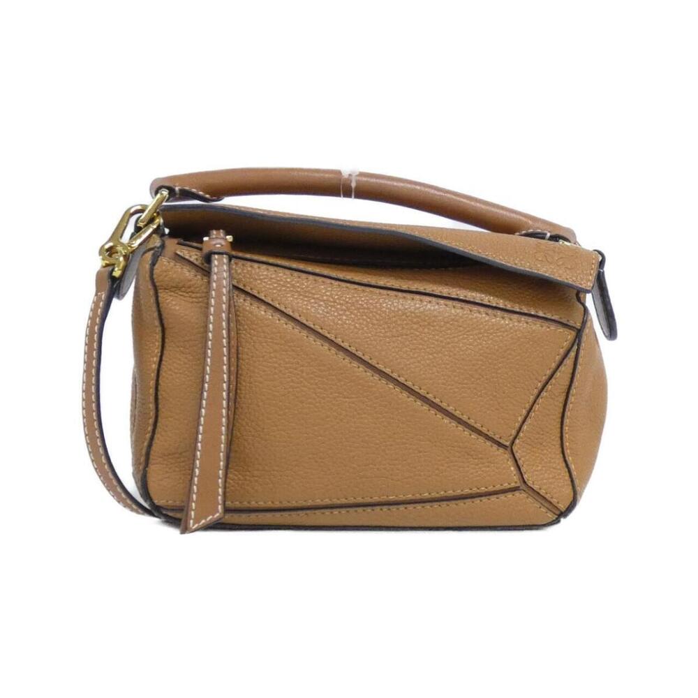 Loewe Puzzle Bag tan grained calfskin geometric Brown